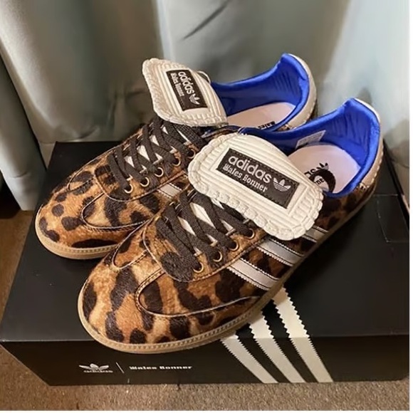 adidas Shoes - Women's Adidas x Wales Bonner Samba Leopard Print Pony Sneakers